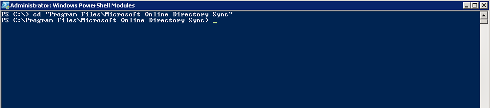 First, you will need to log on the server where the Microsoft Online Directory Synchronization Tool was installed and open PowerShell as Administrator.